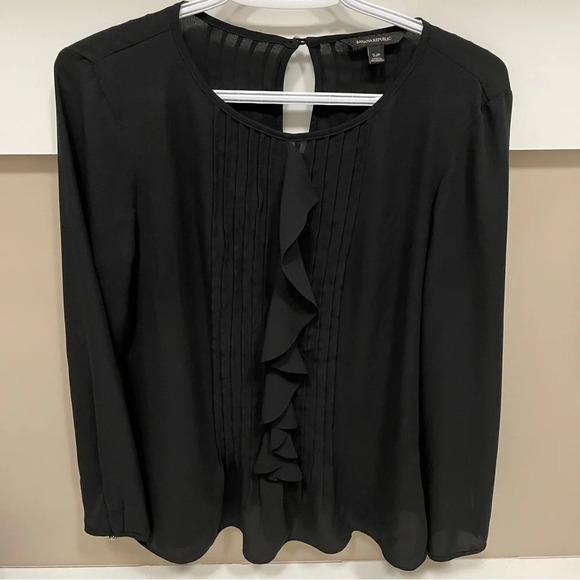 Banana Republic- Women’s  Small Black Chiffon Blouse - Picture 9 of 9